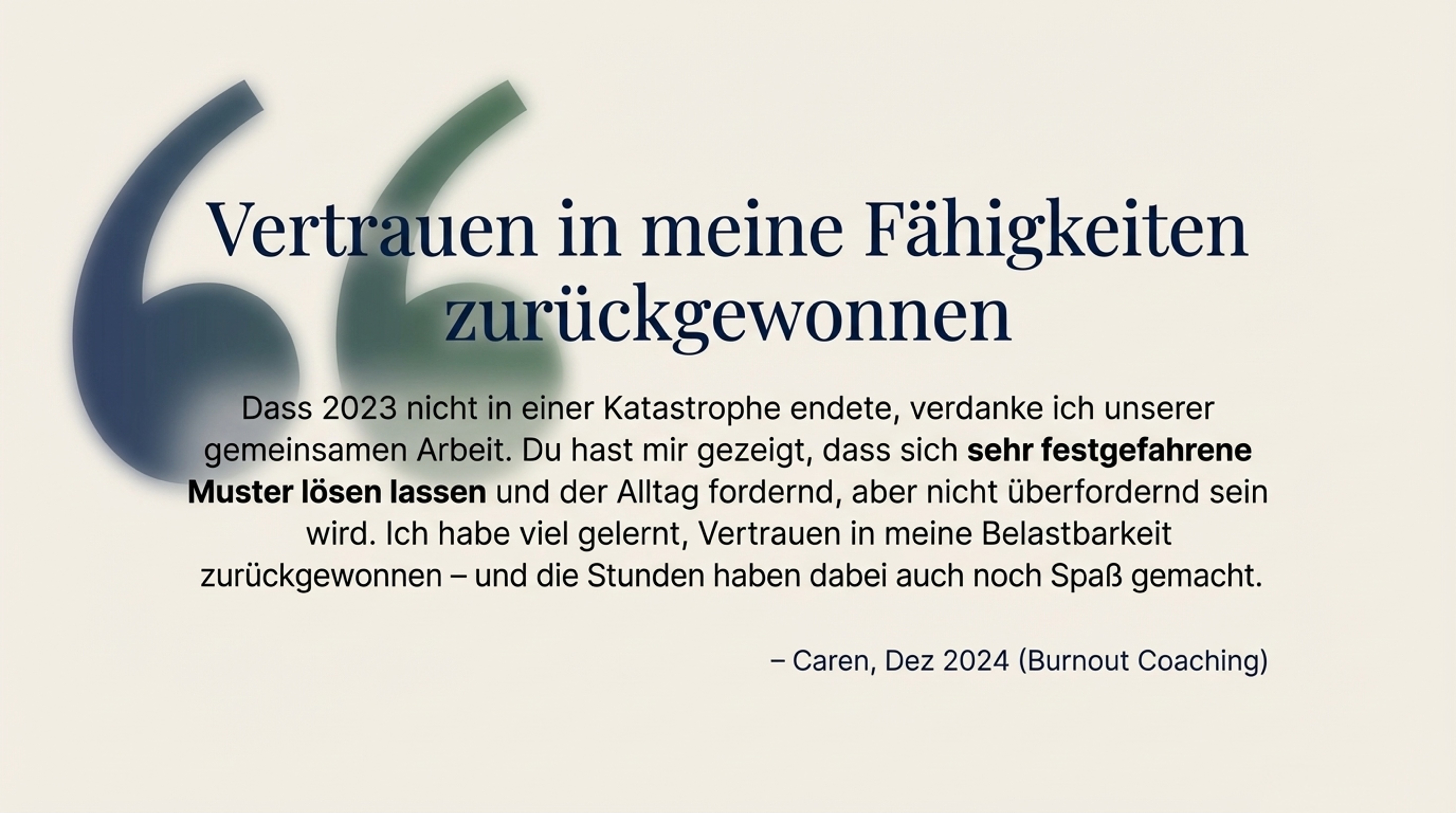 Kundenstimme aus dem Burnout-Coaching